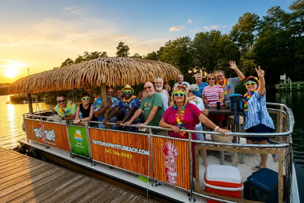 Family-friendly tiki boat cruise in Myrtle Beach
